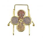 <div class="Standard"><span style="font-size: small;">Steel, gold-plated, silver, black or rose gold and anti-allergy jewel</span></div>
<div class="Standard"><span style="font-size: small;">In the shape of a flower, dotted with small rhinestones with a gradient of three shades of purple.</span></div>
<div><span style="font-size: small;">The displayed price is for one piece - You will need 2 pieces for the cuffs of pants or shorts, shirt sleeves or shoes.&nbsp;(Identical or mismatched pieces)</span></div>
<div class="Standard"><span style="font-size: small;">Tissue paper packaging (free) - Our gift box (for 2 pieces) is sold separately, see in our &laquo;&nbsp;SHOP&nbsp;&raquo; section</span></div>
