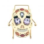 <div class="Standard"><span style="font-size: small;">Steel, gold-plated, silver, black or rose gold and anti-allergy jewel</span></div>
<div class="Standard"><span style="font-size: small;">In the shape of a skull, cut by laser, dotted with crystal, red, orange, purple and black rhinestones.</span></div>
<div><span style="font-size: small;">The displayed price is for one piece - You will need 2 pieces for the cuffs of pants or shorts, shirt sleeves or shoes.&nbsp;(Identical or mismatched pieces)</span></div>
<div class="Standard"><span style="font-size: small;">Tissue paper packaging (free) - Our gift box (for 2 pieces) is sold separately, see in our &laquo;&nbsp;SHOP&nbsp;&raquo; section</span></div>